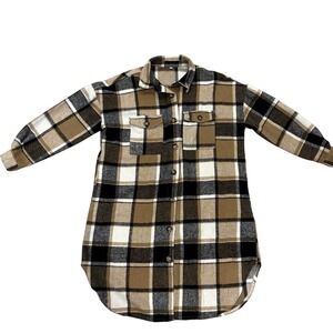 Preppy Plaid Plaid Shacket Womens Medium